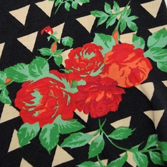 New tags LuLaRoe Randy XXL 2XL Longer sleeves Gray solid front w Black red green - Picture 3 of 12